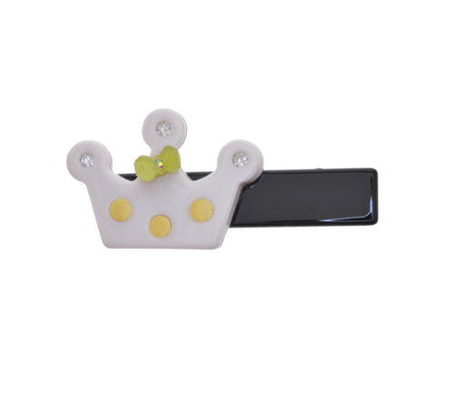 Plastic White Crown Hair Clip