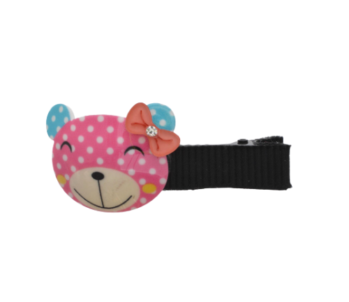 Pink Smiling Bear Hair Clip