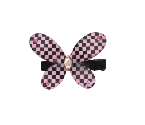 Pink Plastic Butterfly Hair Clip