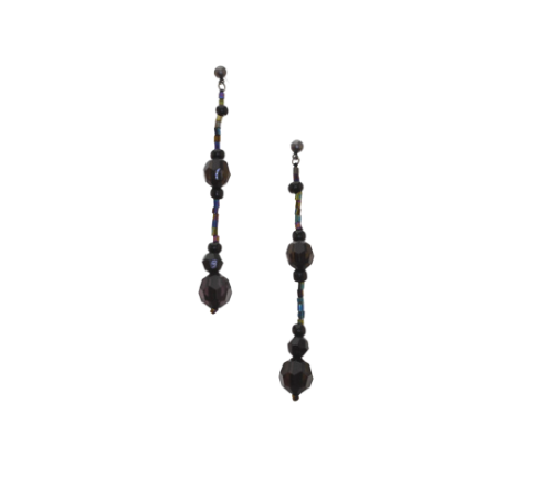 Black plastic crystal dropping earring