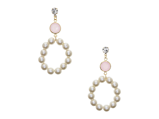 Pearls Circle Drop Earrings