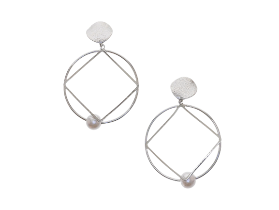 Circle & Square Drop Earrings