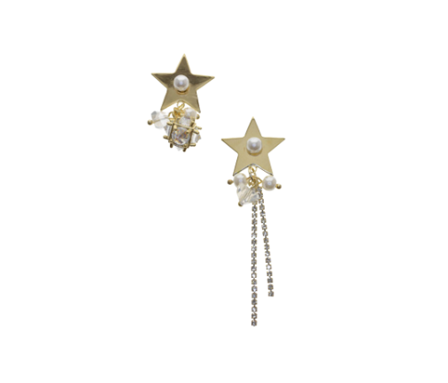 Gold Plated Star Drop Earring