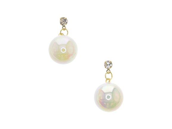 Multi Colour Pearl Drop Earrings (Silver Plated)