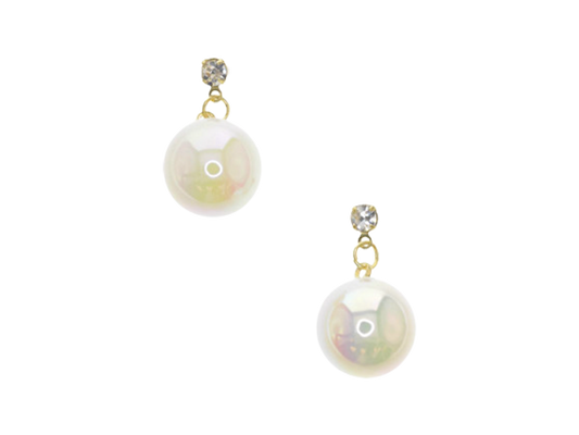 Multi Colour Pearl Drop Earrings (Silver Plated)