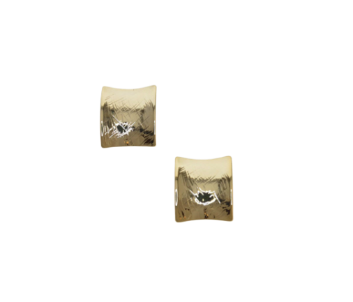 Gold Square Curve Stud Earrings
