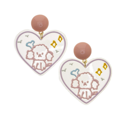 Transparent Heart Drop Earrings