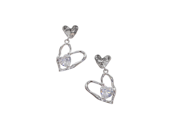 Triple Hearts Drop Earrings