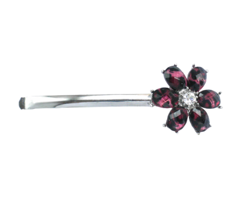 Red Stones Flower Hair Pin