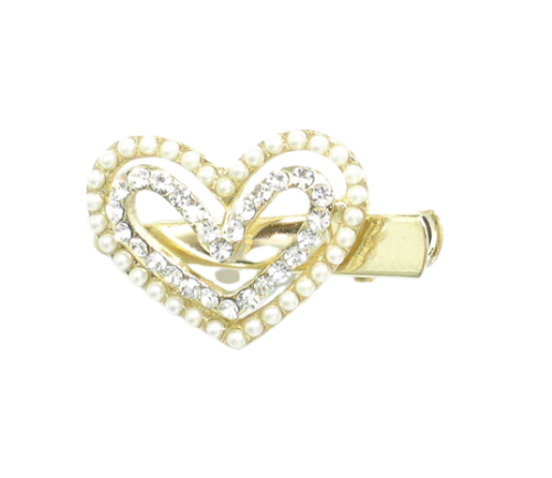 Double Heart Metal Hair Clip