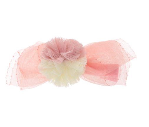 Pink Ball Chiffon Hair Clip