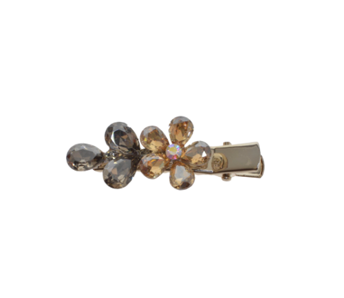 Faux Crystals Flowers Hair Clip