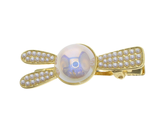 Pearl Embellished Rabbit Hair Clips