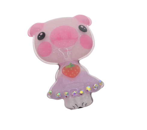 Strawberry Pig Plastic Hair Clip