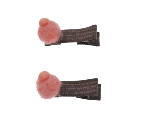 Faux Fur Balls Hair Clip- 2 pack