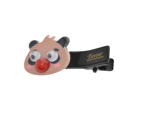 Brown Panda Plastic Hair Clip