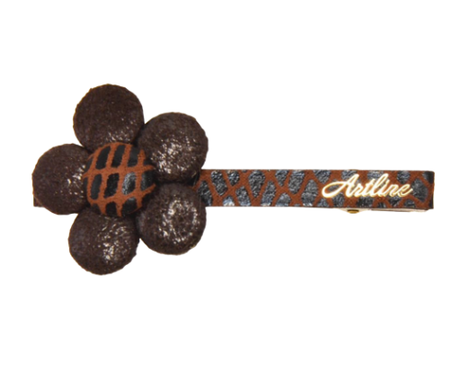 Flower Faux Leather Hair Clip