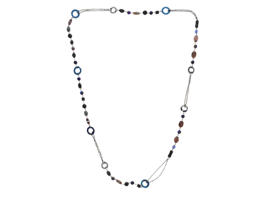 Multi Stones Beaded Long Necklace