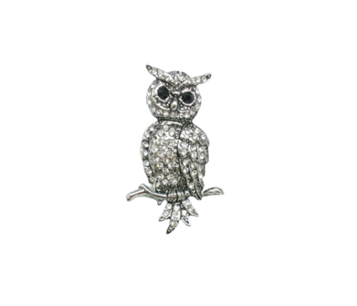 Resting Owl Metal Brooch